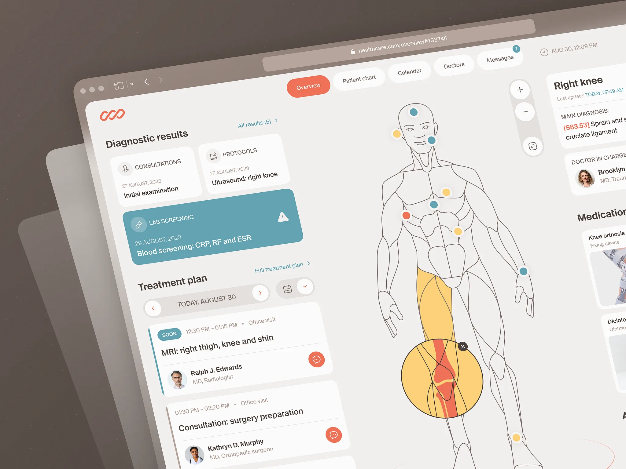 Digital healthcare diagnostics dashboard